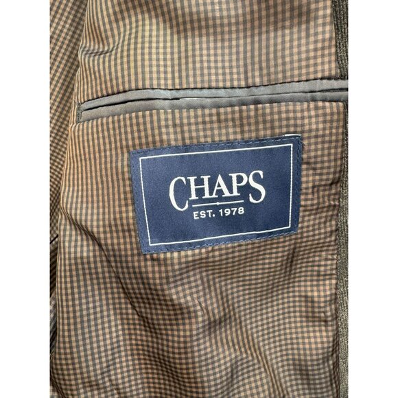 Chaps Mens Soft Corduroy Blazer Jacket 48R Brown Elbow Patches Preppy Scholar - Picture 2 of 12
